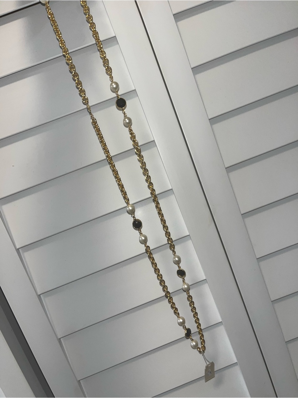 Gold Pearl-Accent Long Necklace